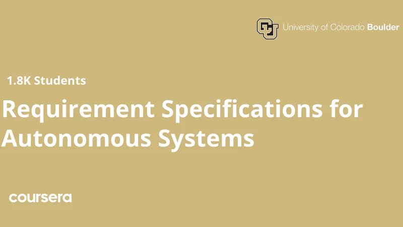 Requirement Specifications for Autonomous Systems