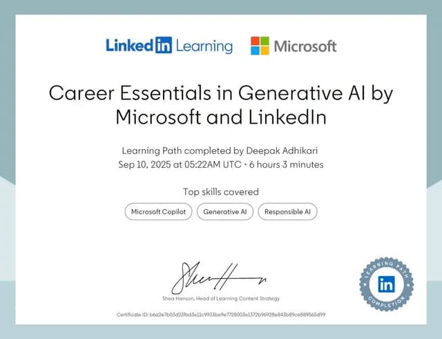 Career Essentials in Generative AI by Microsoft and LinkedIn